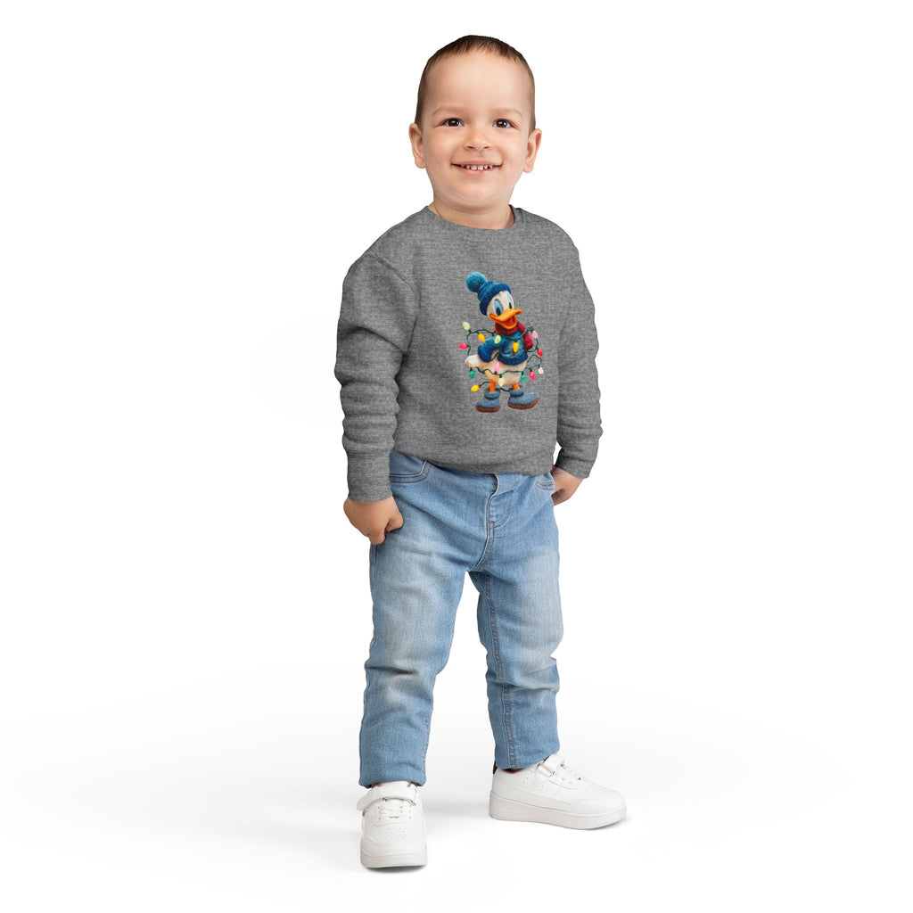 Toddler Sweatshirt  Festive Donald Duck Holiday Lights Pullover