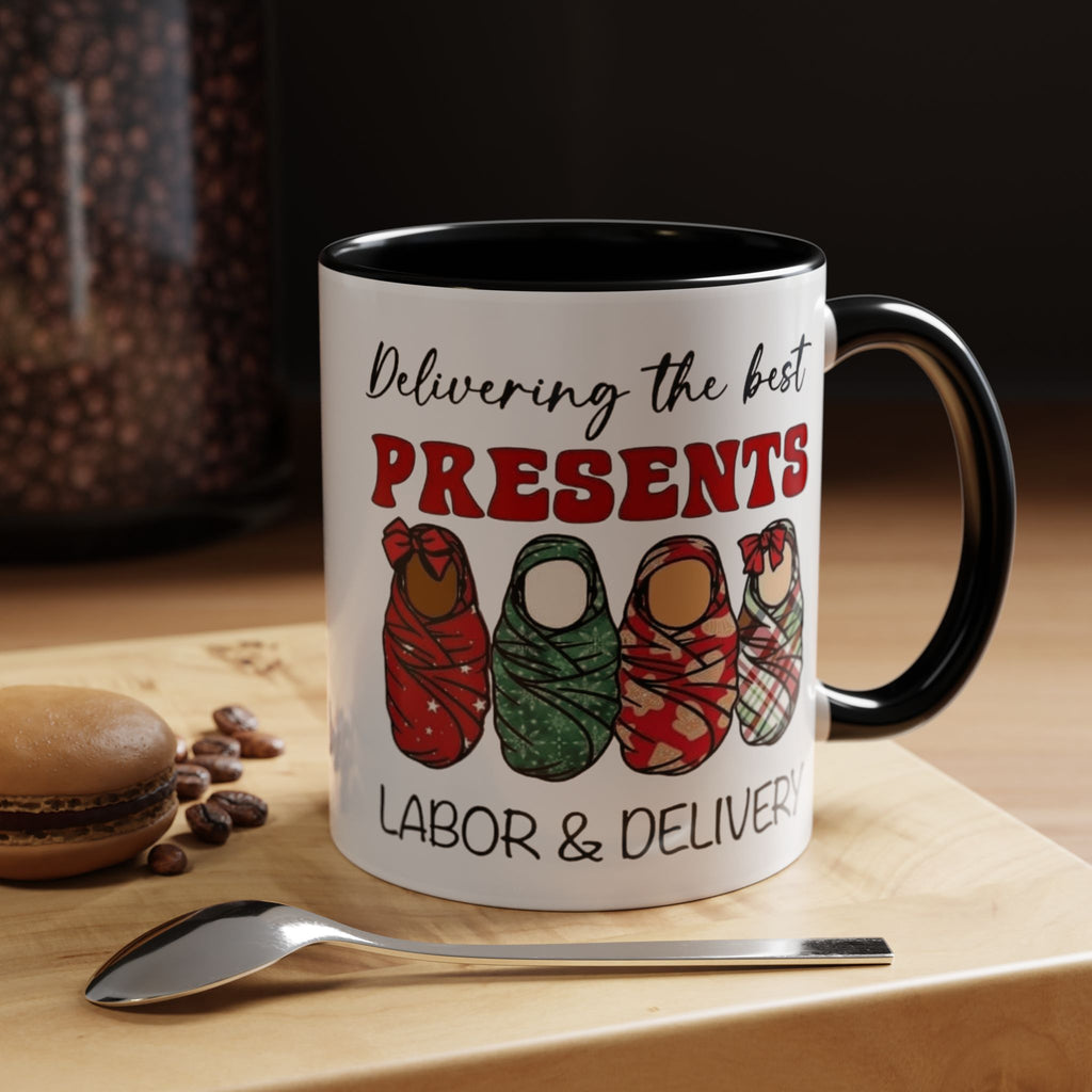 Christmas Presents Delivery Coffee Mug — "Delivering the Best Presents" Accent Mug Medical Christmas Mug,