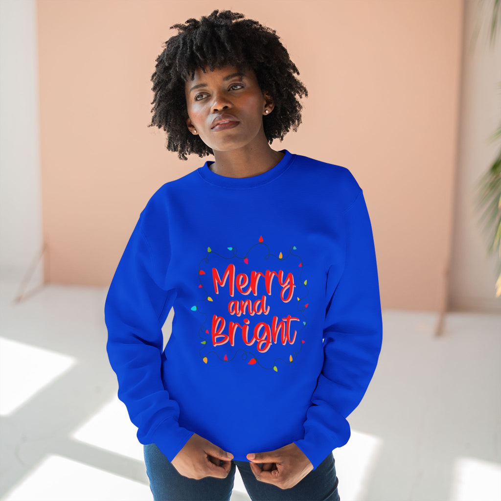 Christmas T-Shirts & Sweatshirts | Holiday Graphic Tees & Cozy Festive Wear Merry and Bright Crewneck Sweatshirt