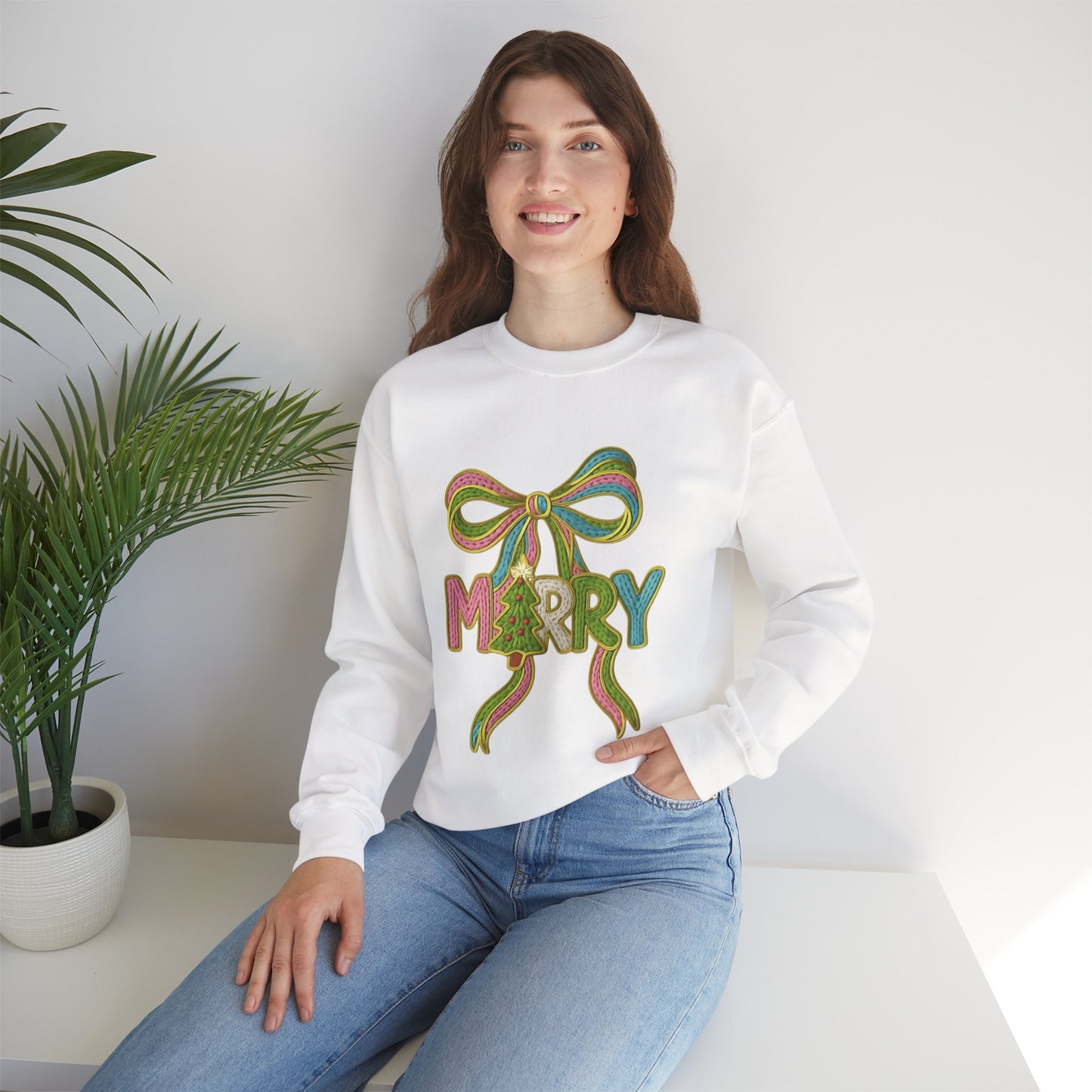 Festive Holiday Designs and Quotes Candy Christmas Tree Sweatshirt — Holiday Candyland Crewneck