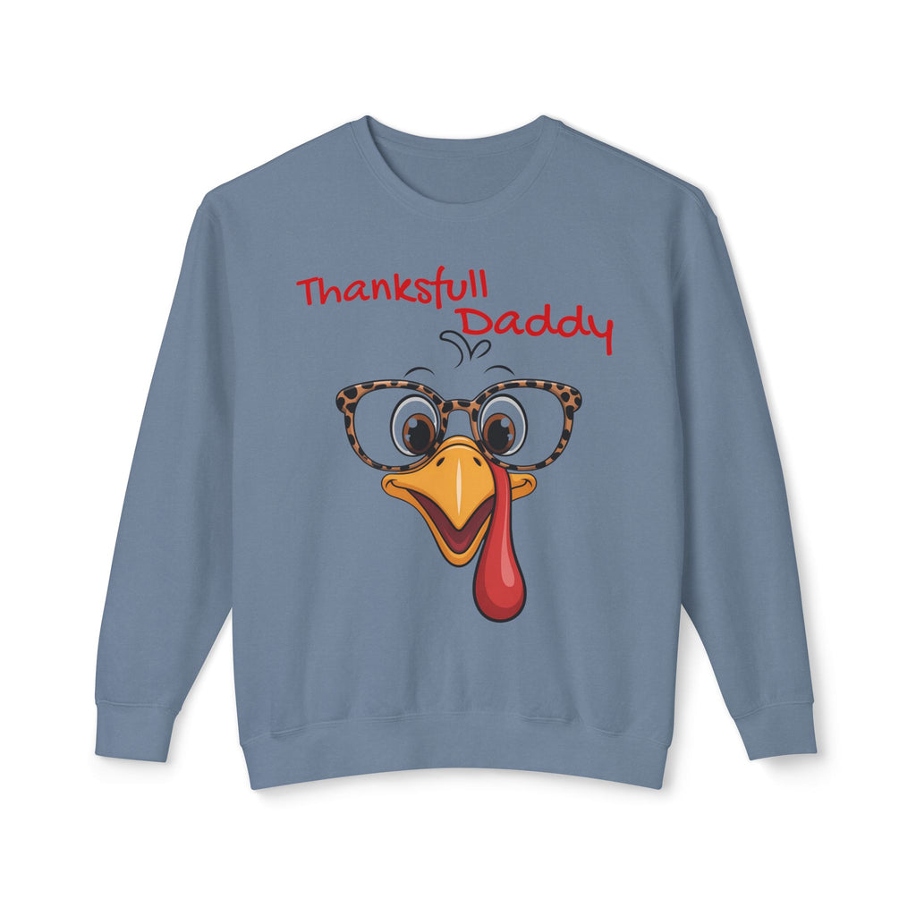 Thanksgiving Turkey 'Thankstfull Daddy' Crewneck Sweatshirt Fall T-Shirts and Sweatshirts Collection