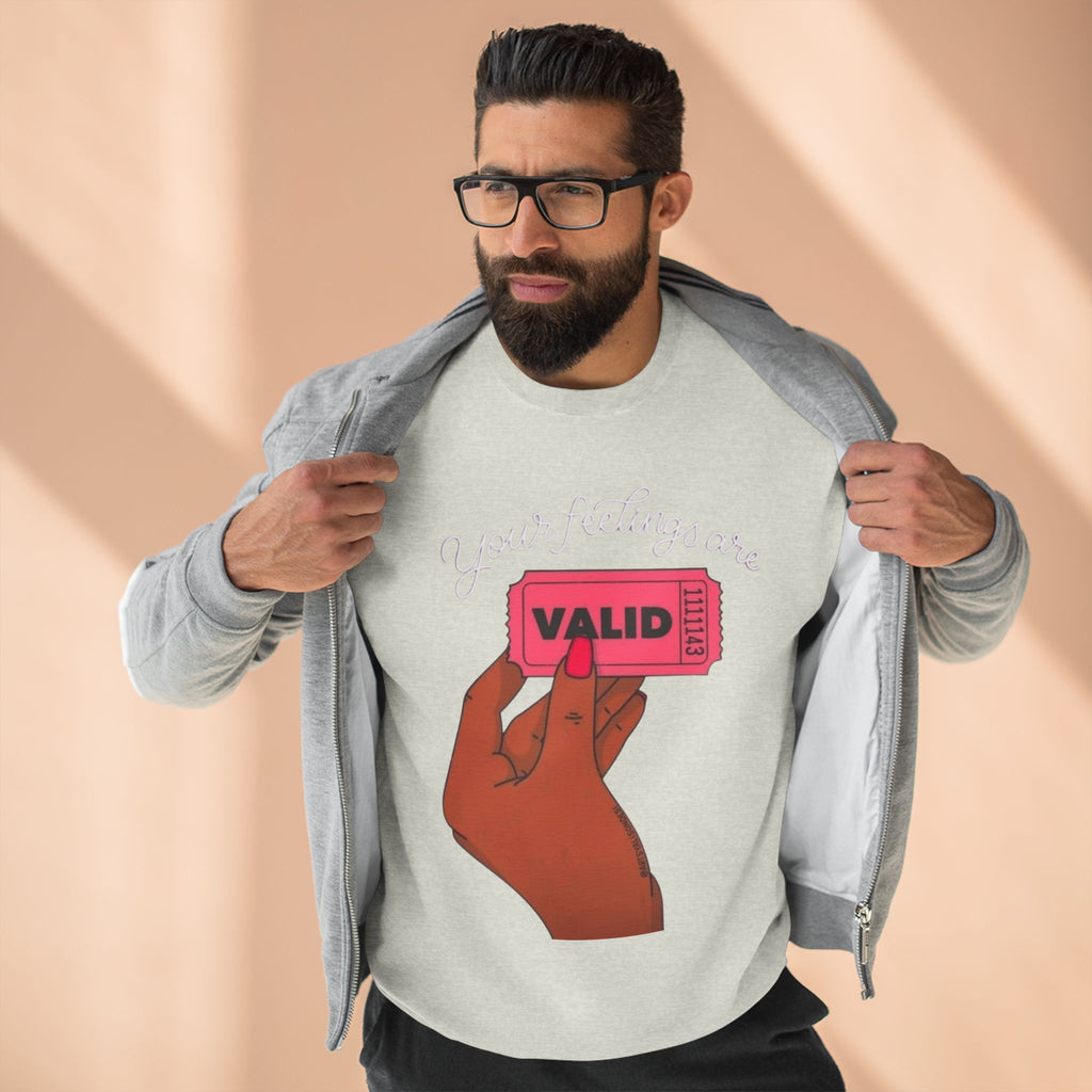 Valid Ticket Crewneck Sweatshirt  Empowerment Graphic Pullover Valentine’s Day sweaters