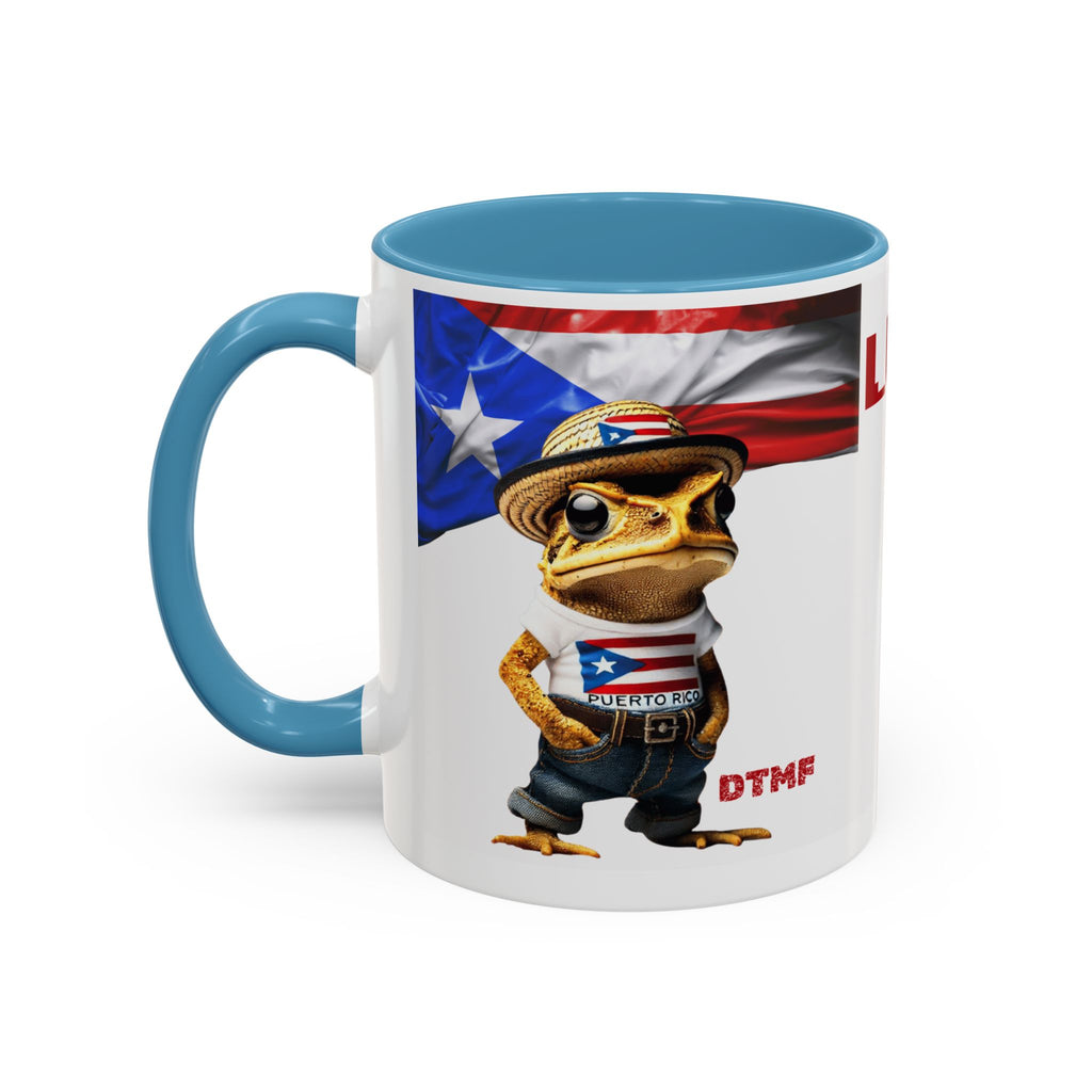 Puerto Rican Frog Character Coffee Mug - Fun Accent Mug for Coffee Lovers