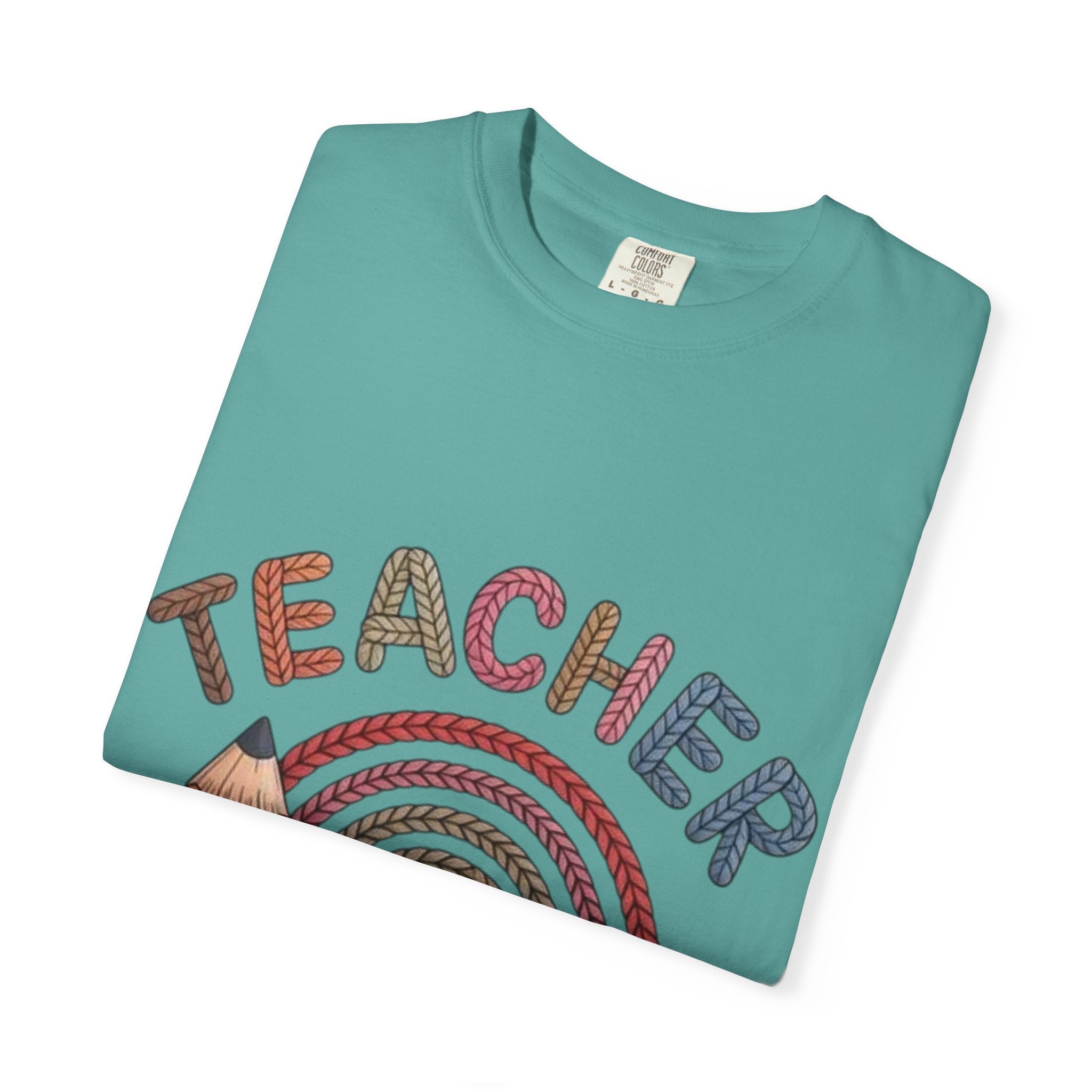 Teacher Rainbow Pencil & Apple T-Shirt — Back-to-School Gift for Educators