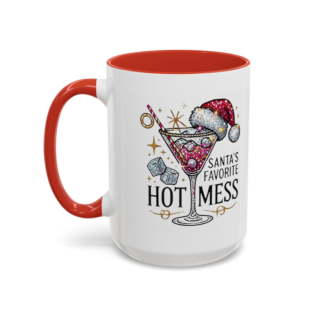 Accent Coffee Mug - "Santa's Favorite Hot Mess" Holiday Cocktail Mug (11/15 oz)