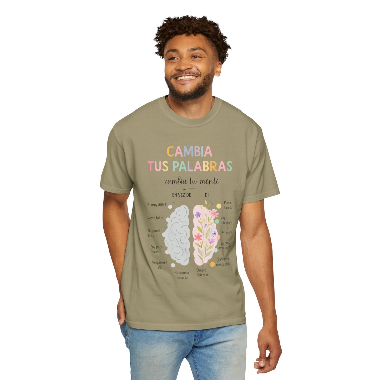 Cambia Tus Palabras Floral Positivity T-Shirt
