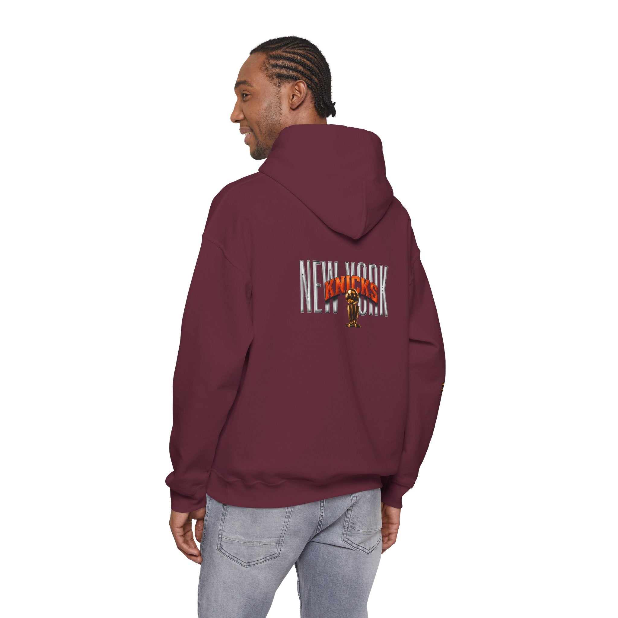 NY-K Retro Player Collage Hoodie — Basketball Fan Sweatshirt