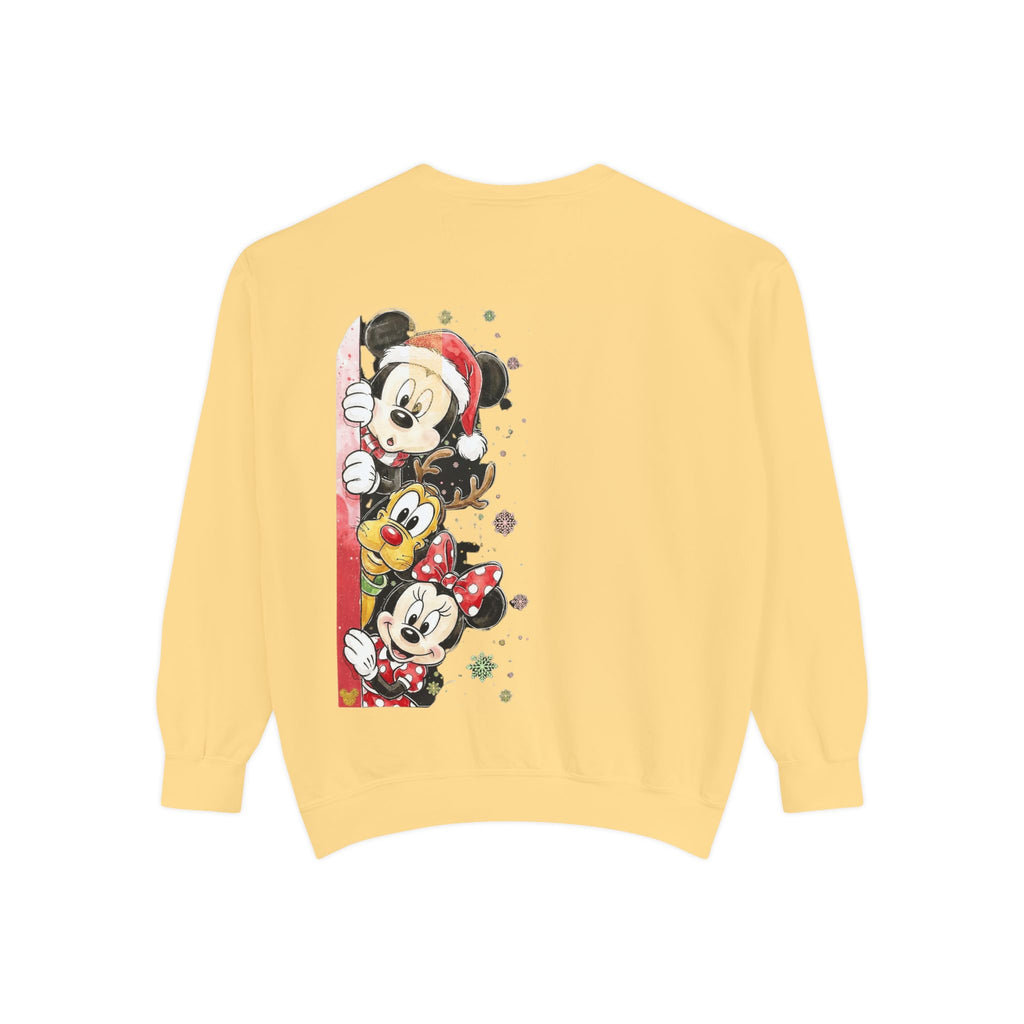 Christmas Disney Characters Sweatshirt  Mickey, Minnie & Pluto Holiday Crew Cartoon Christmas T-shirts and Sweaters