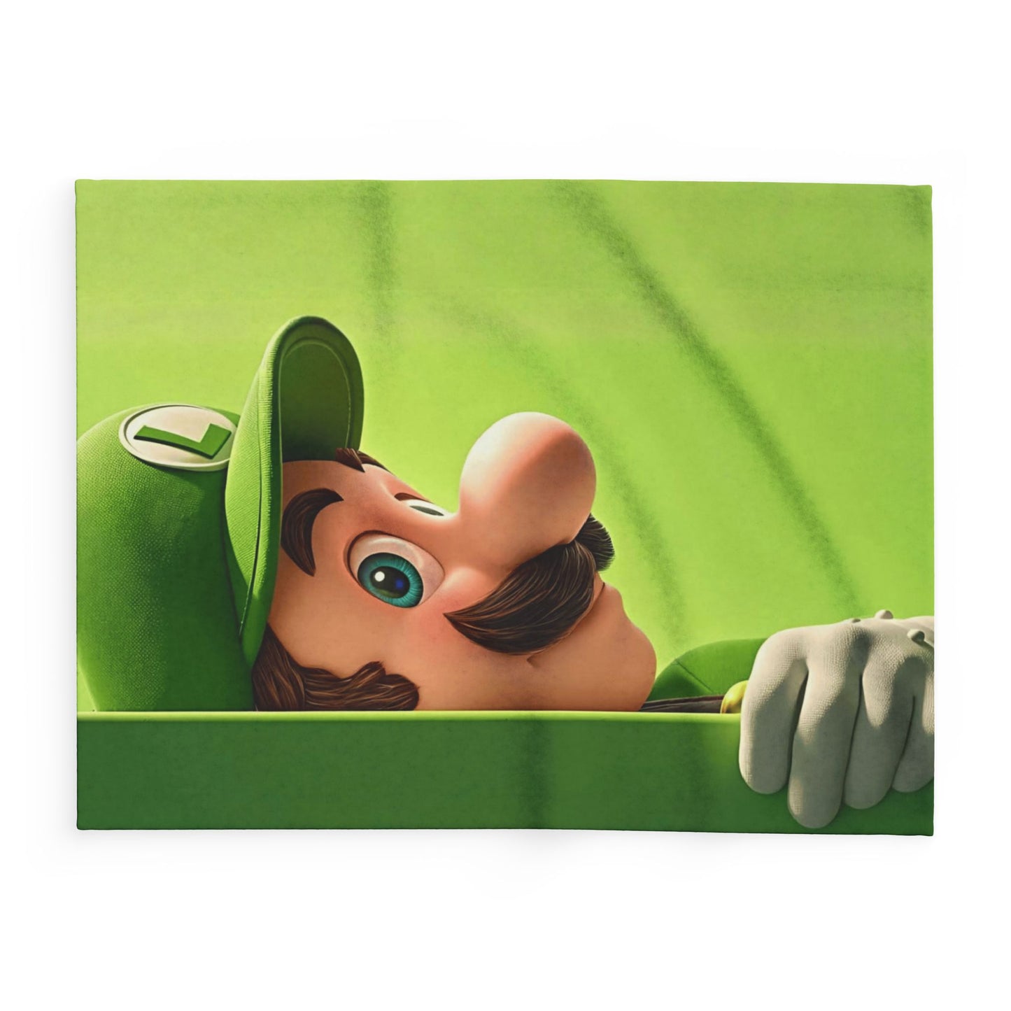 Luigi Peek Fleece Blanket – Green Video Game Character Throw