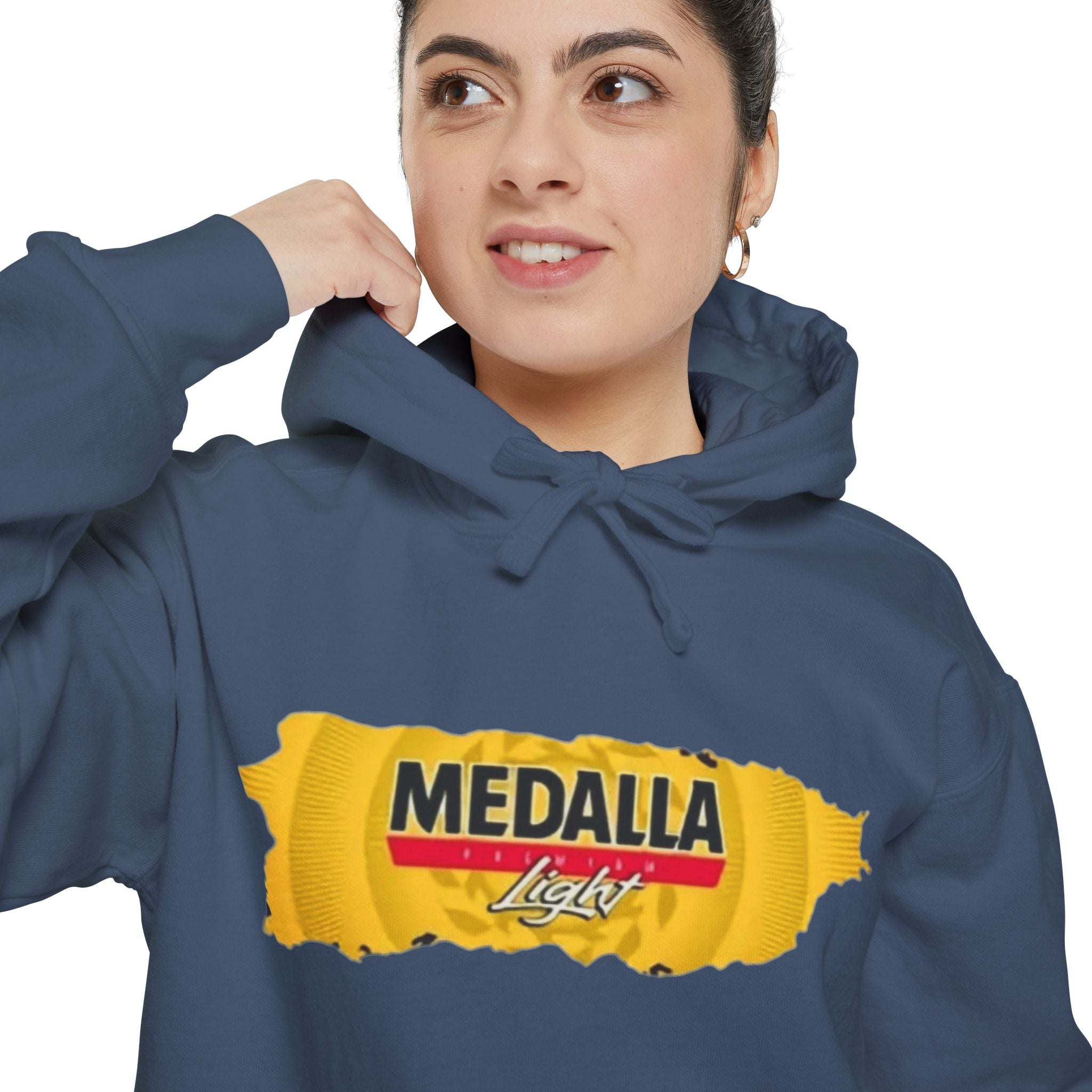 Medalla Light Logo Hoodie Vintage Beer Brand Pullover Puerto Rico Navidade