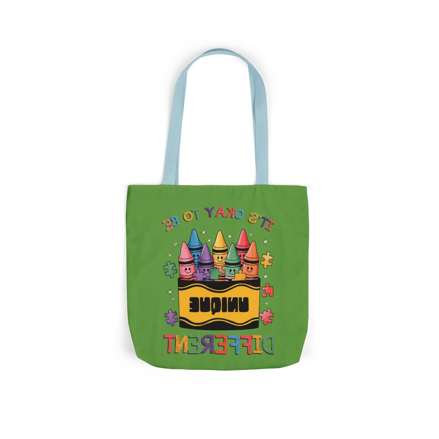 Autism Awareness & Pride Collection Unique Canvas Tote Bag with Colorful Castle Design