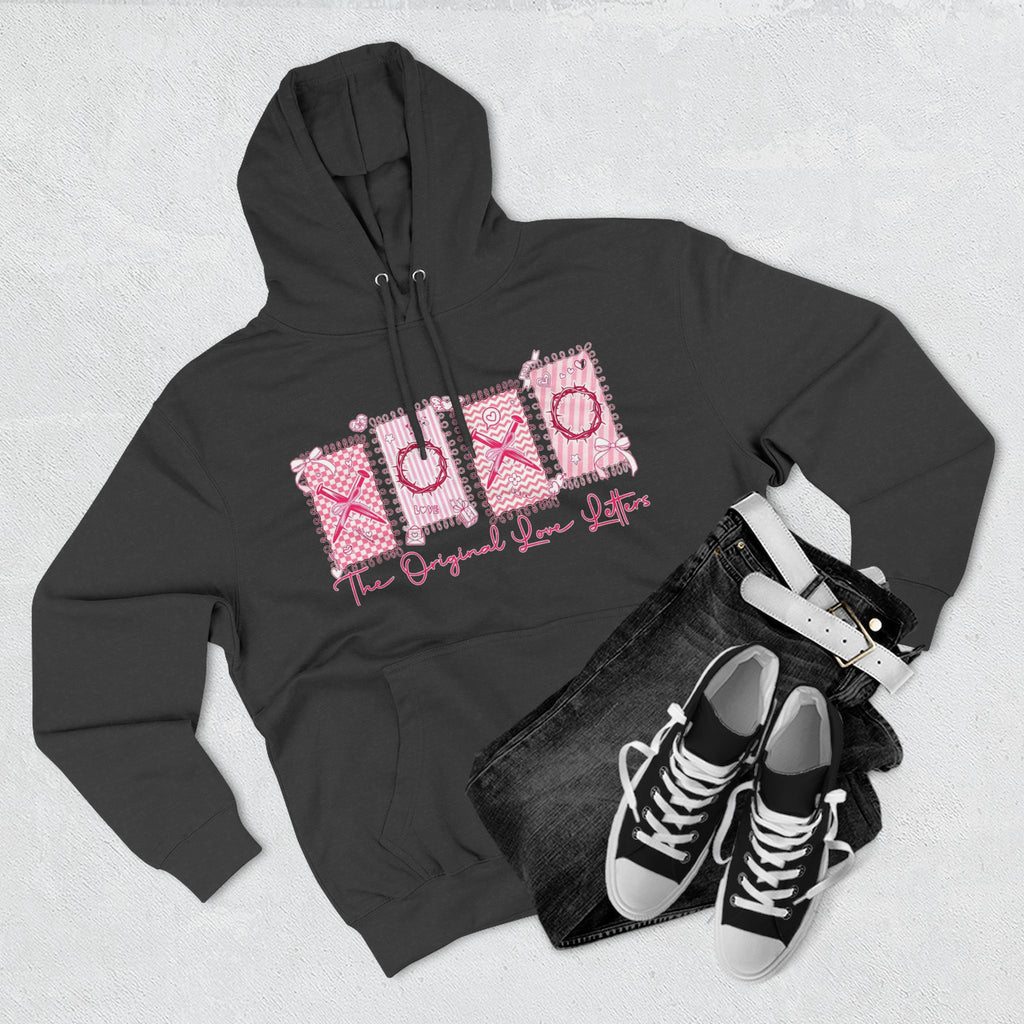 Hoodie  Pink XOXO Three Panel Love Letters Fleece Hoodie