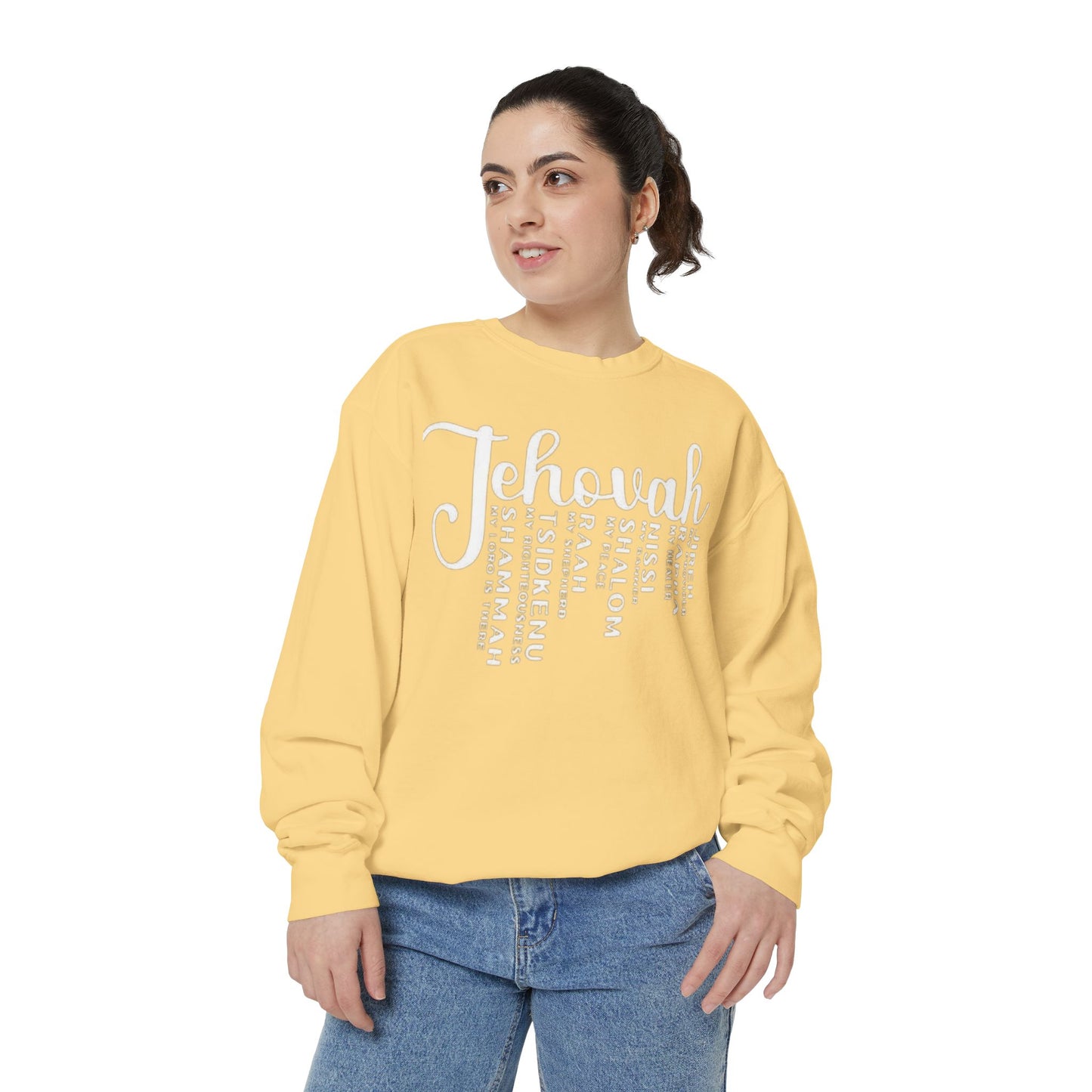 Jehovah Names Sweatshirt  Christian Faith Scriptural Names Pullover