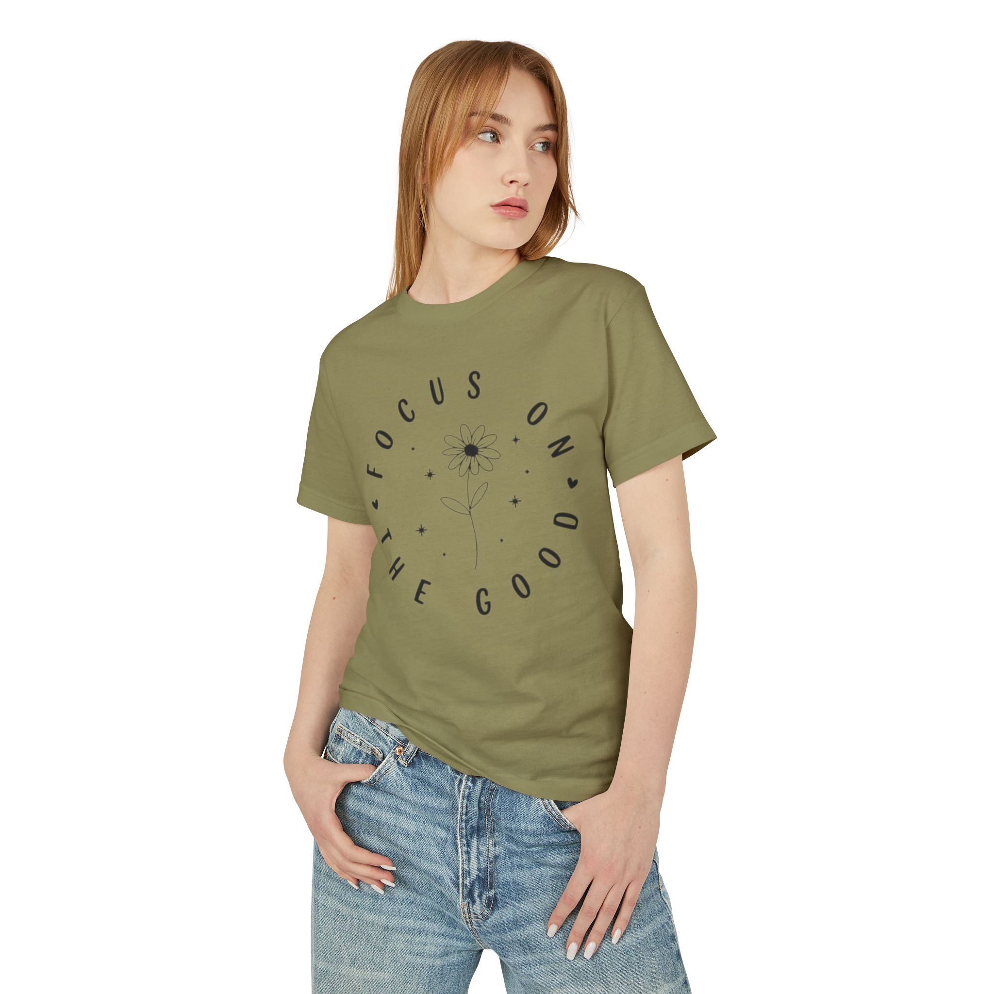 Focus on the Good Tee Positive Message Floral Graphic TShirt
