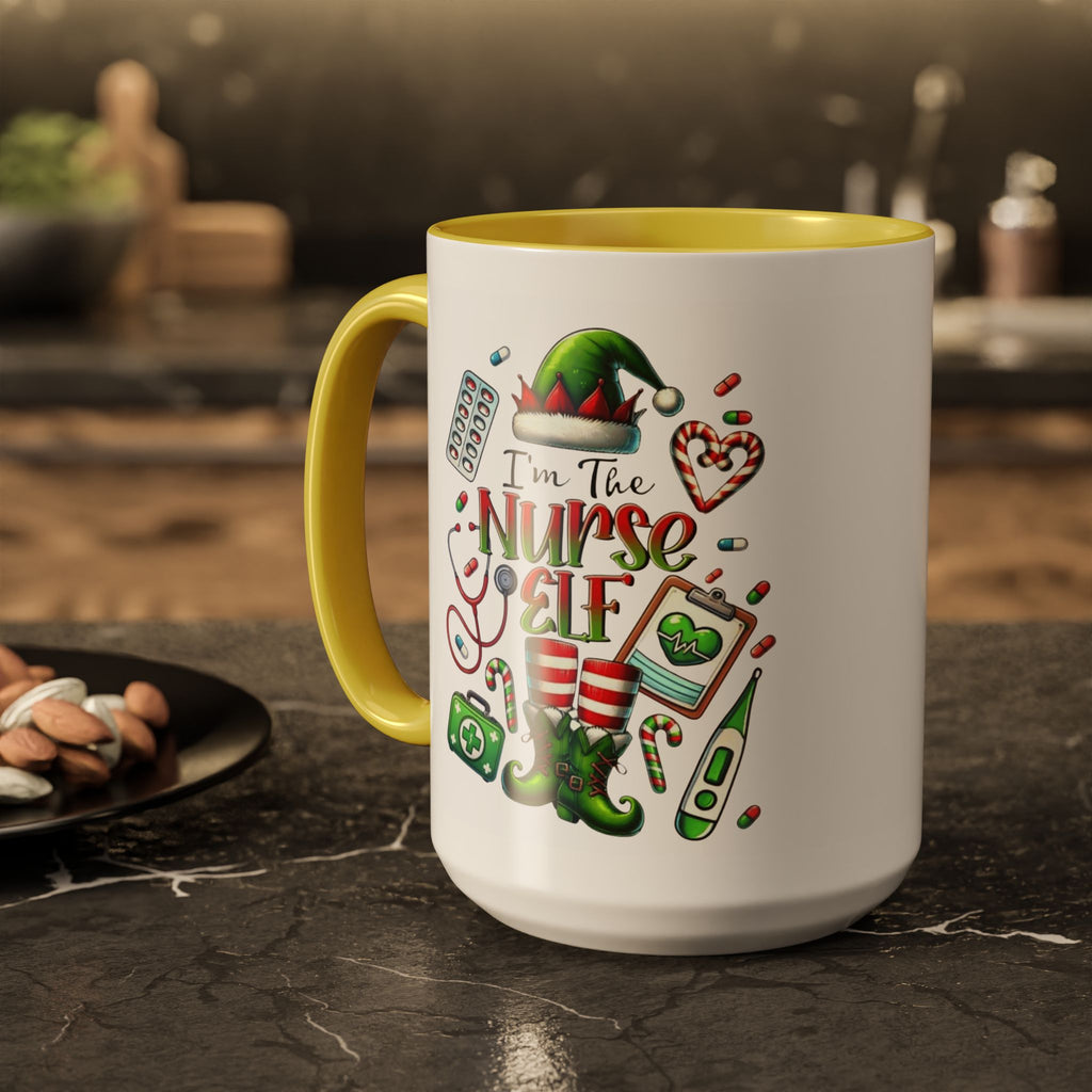 Nurse Elf Coffee Mug — Christmas Medical Holiday Gift (11oz & 15oz) Medical Christmas Mug