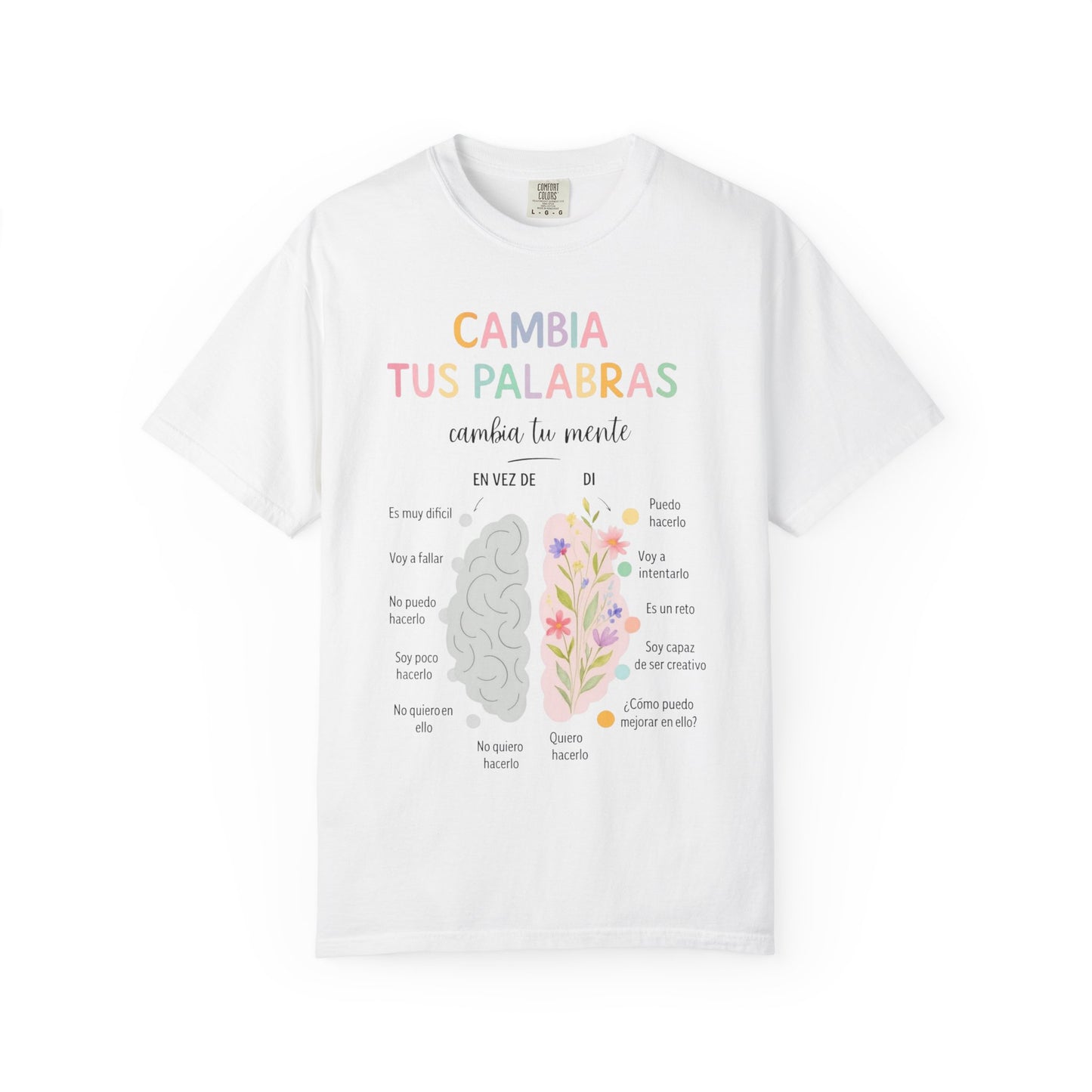 Cambia Tus Palabras Floral Positivity T-Shirt