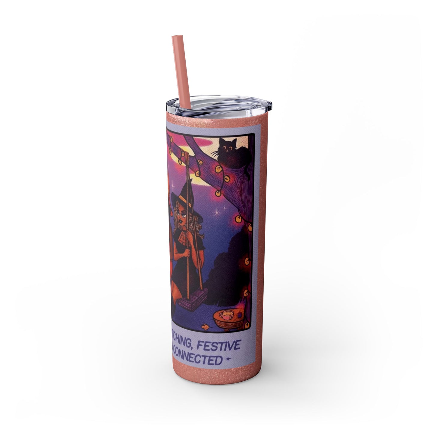 🎁 Spooky season gifts Enchanting Libra Skinny Tumbler with Straw | 20oz | Perfect for Halloween, Witchy Vibes, Astrology Lovers, Gift Idea, Custom Beverage Holder
