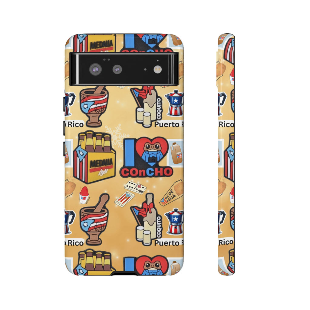 Puerto Rico Sticker Collage Tough Case  ‘I  Concho’ Pattern Phone Case