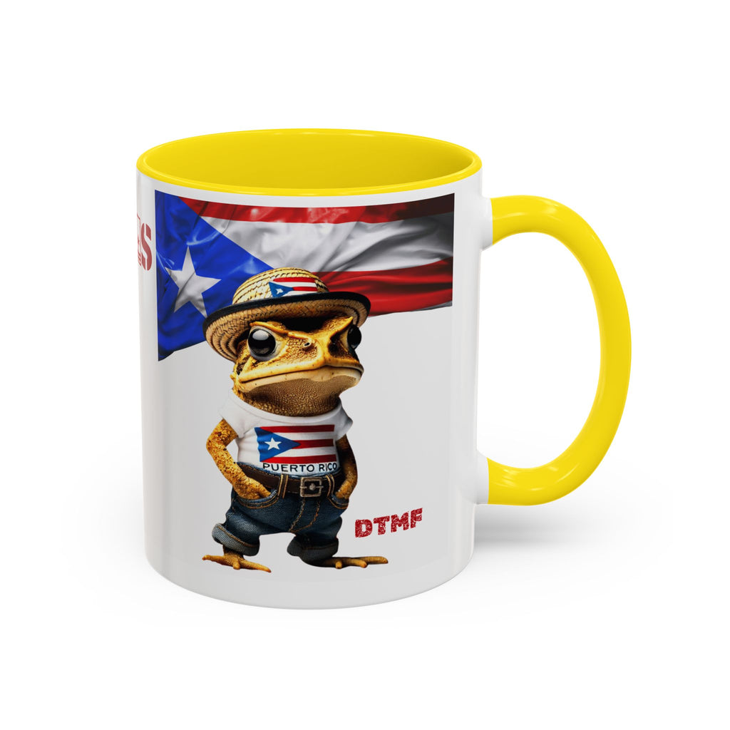 Puerto Rican Frog Character Coffee Mug - Fun Accent Mug for Coffee Lovers