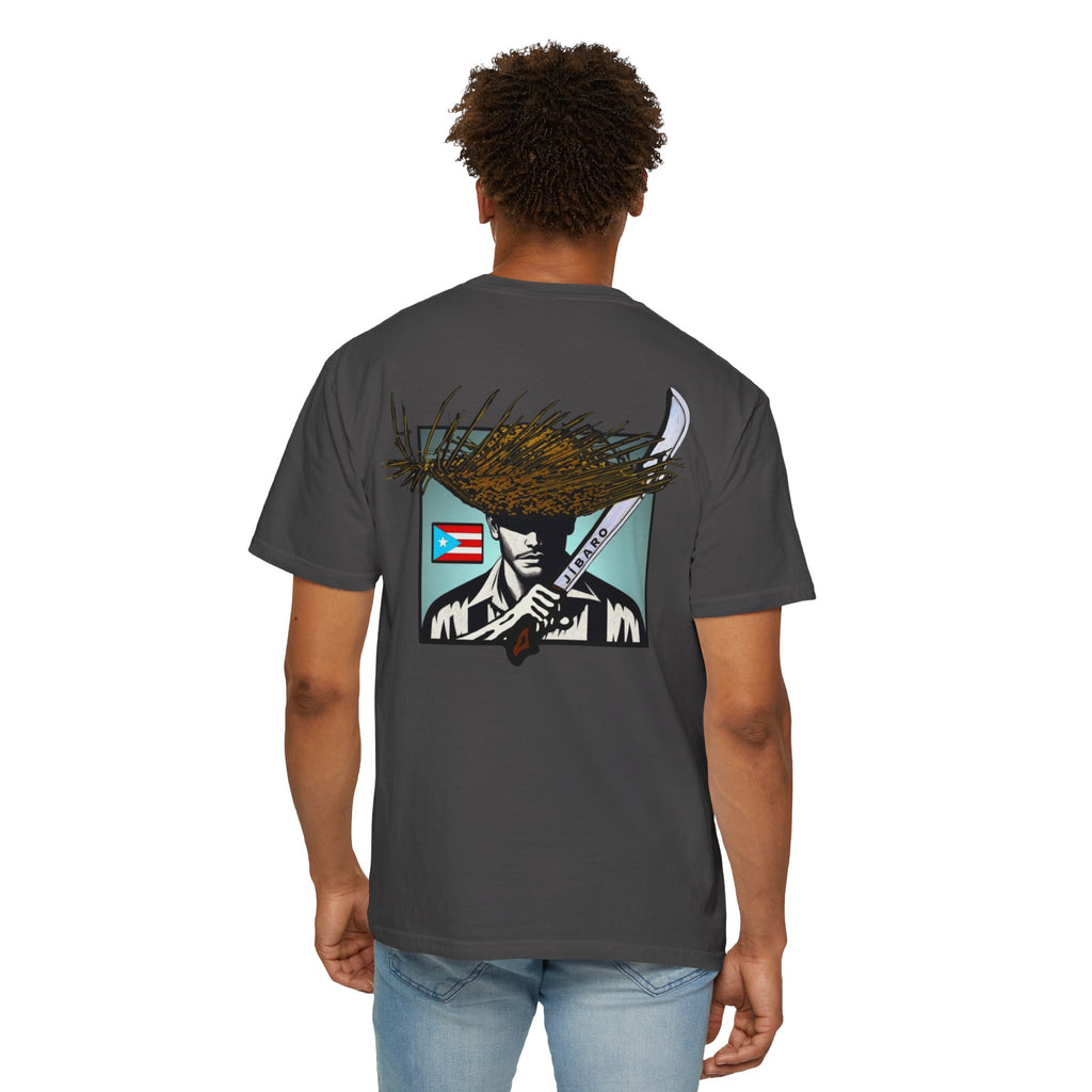T-Shirt  "Jíbaro" Puerto Rican Heritage Tee (Back Machete  Sombrero de Paja Design) Puerto Rico’s Navidades