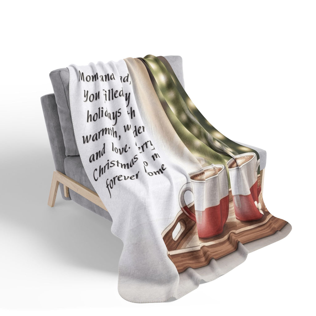 Christmas Sherpa Blanket Mom and Dad, You filled my holidays with warmth, wonder, and love" Cozy Family Holiday Throw Holiday Christmas Blanket,