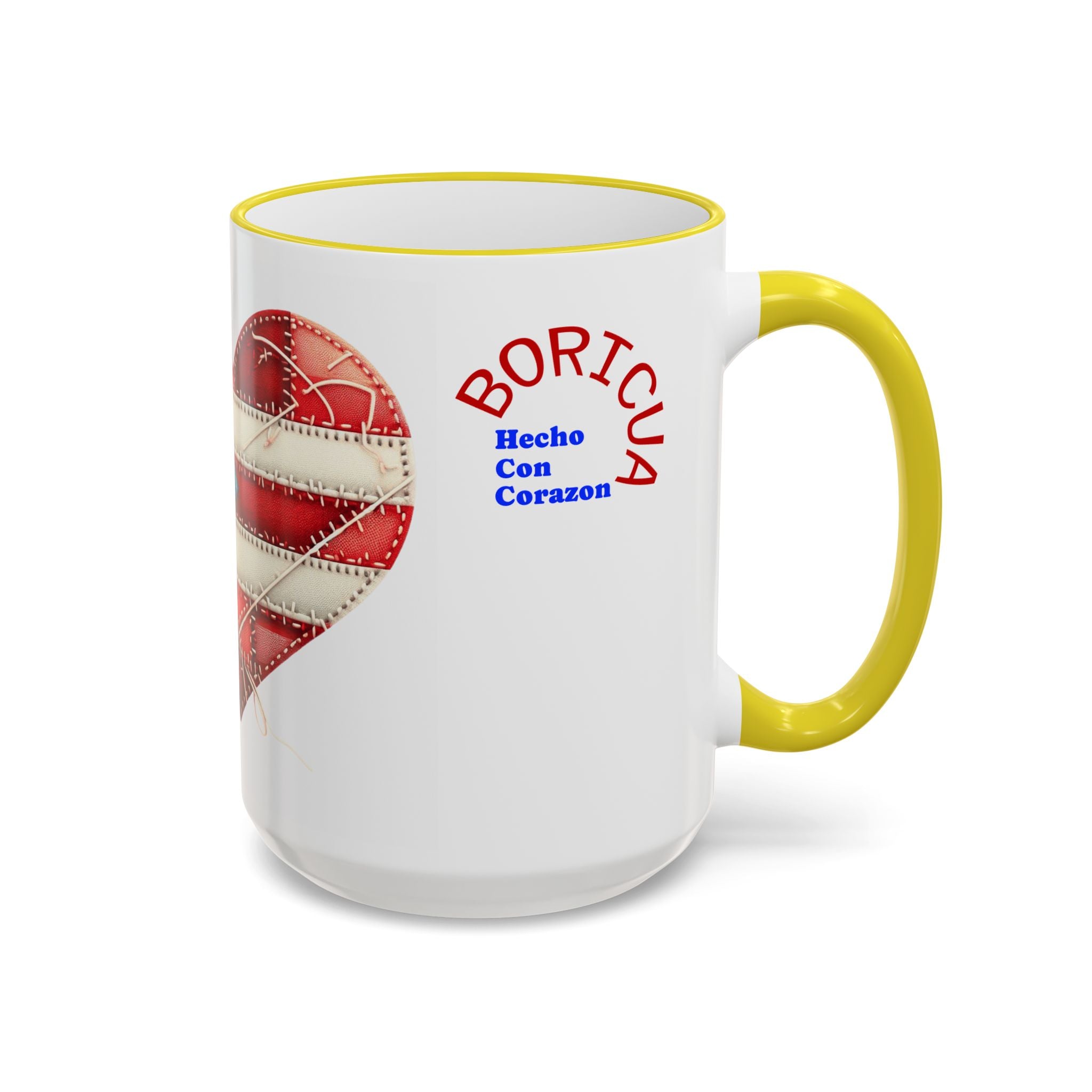 Puerto Rico Flag Heart Accent Rim Mug — Patriotic Coffee Cup (11oz/15oz)