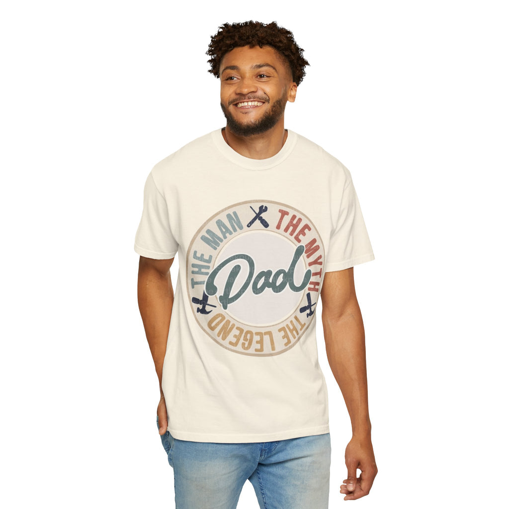Dad Retro Badge T-Shirt — “Dad: The Man, The Myth, The Legend” Father’s Day Tee