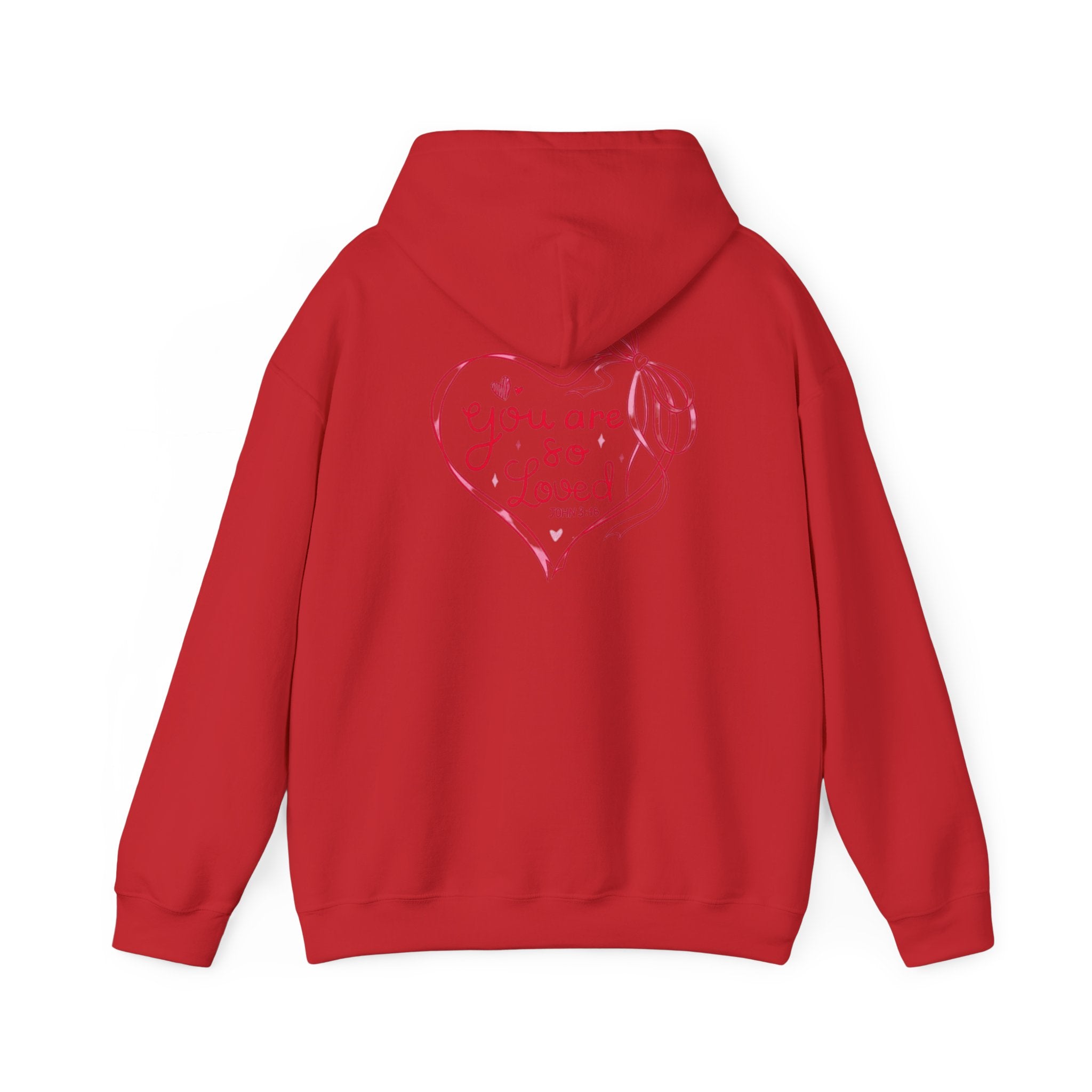 You Are So Loved Hoodie Heart Full” Heart Ribbon Comfort Sweatshirt