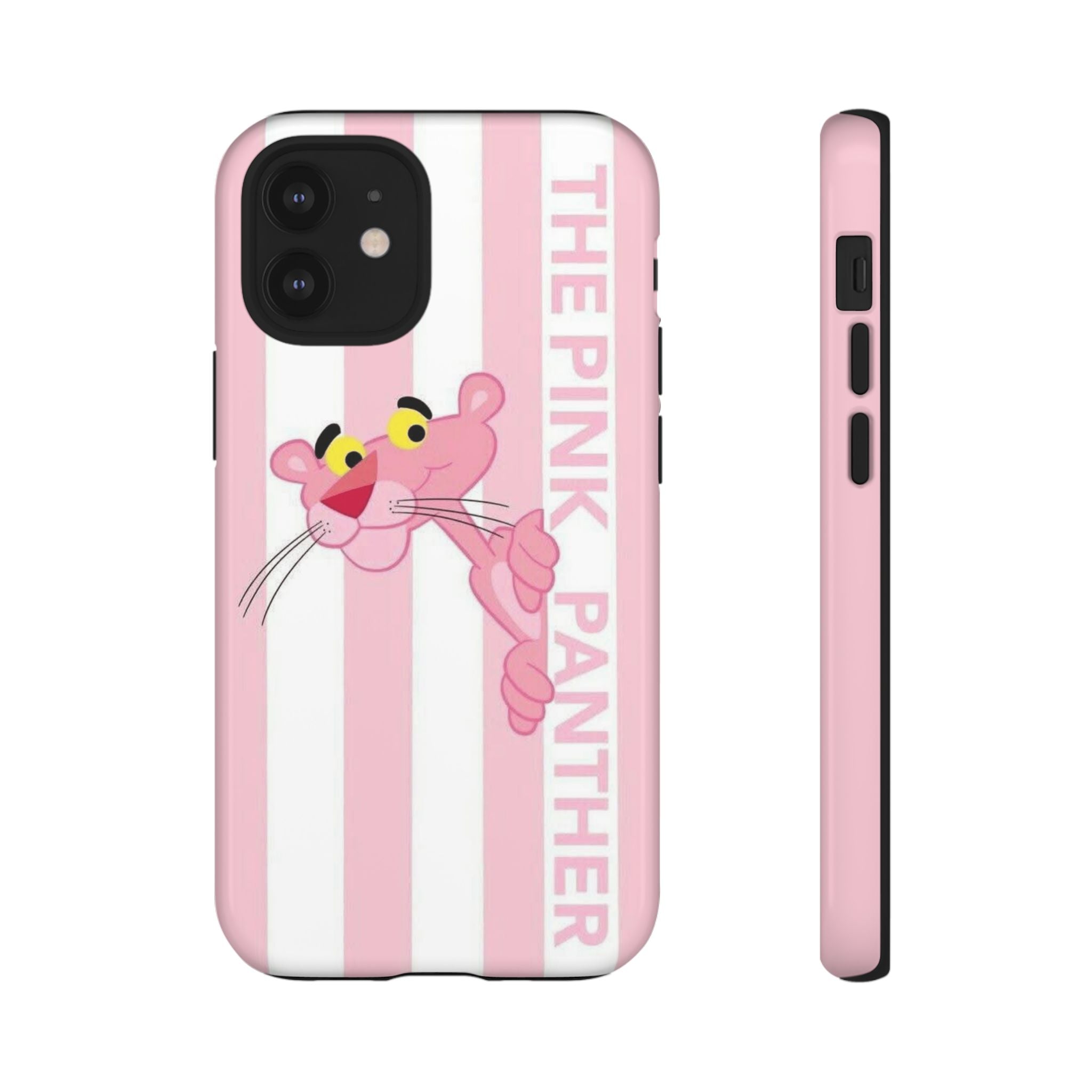 Pink Panther Tough Case Retro Striped Phone Case with "The Pink Panther" Design