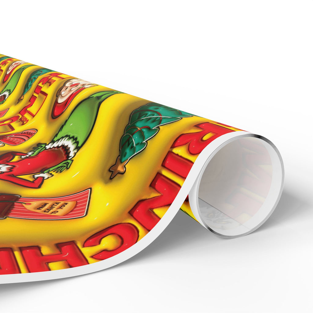Christmas Wrapping Paper Roll – Retro Santa & Tree Holiday Gift Wrap Festive Wrapping Paper