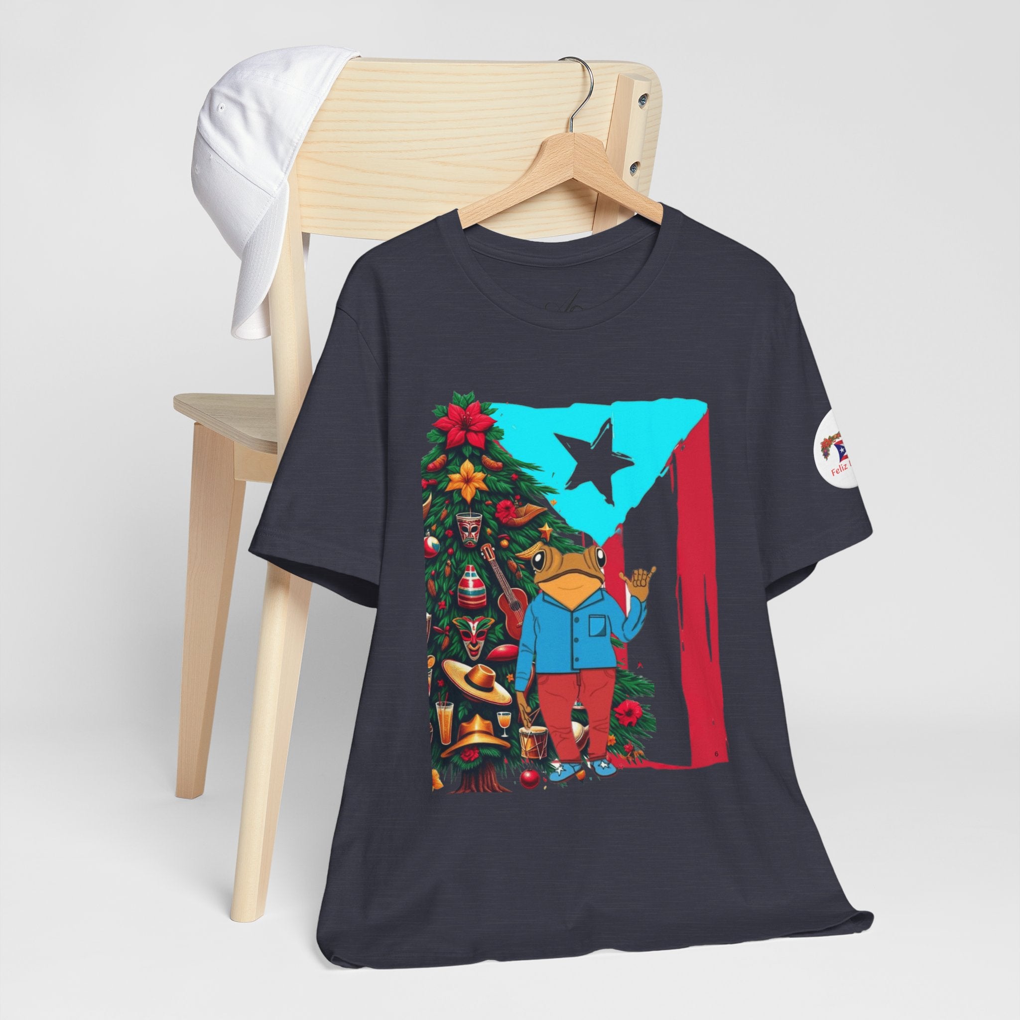 Puerto Rico Holiday T-Shirt  Coquí by Christmas Tree Graphic Puerto Rico’s Navidades