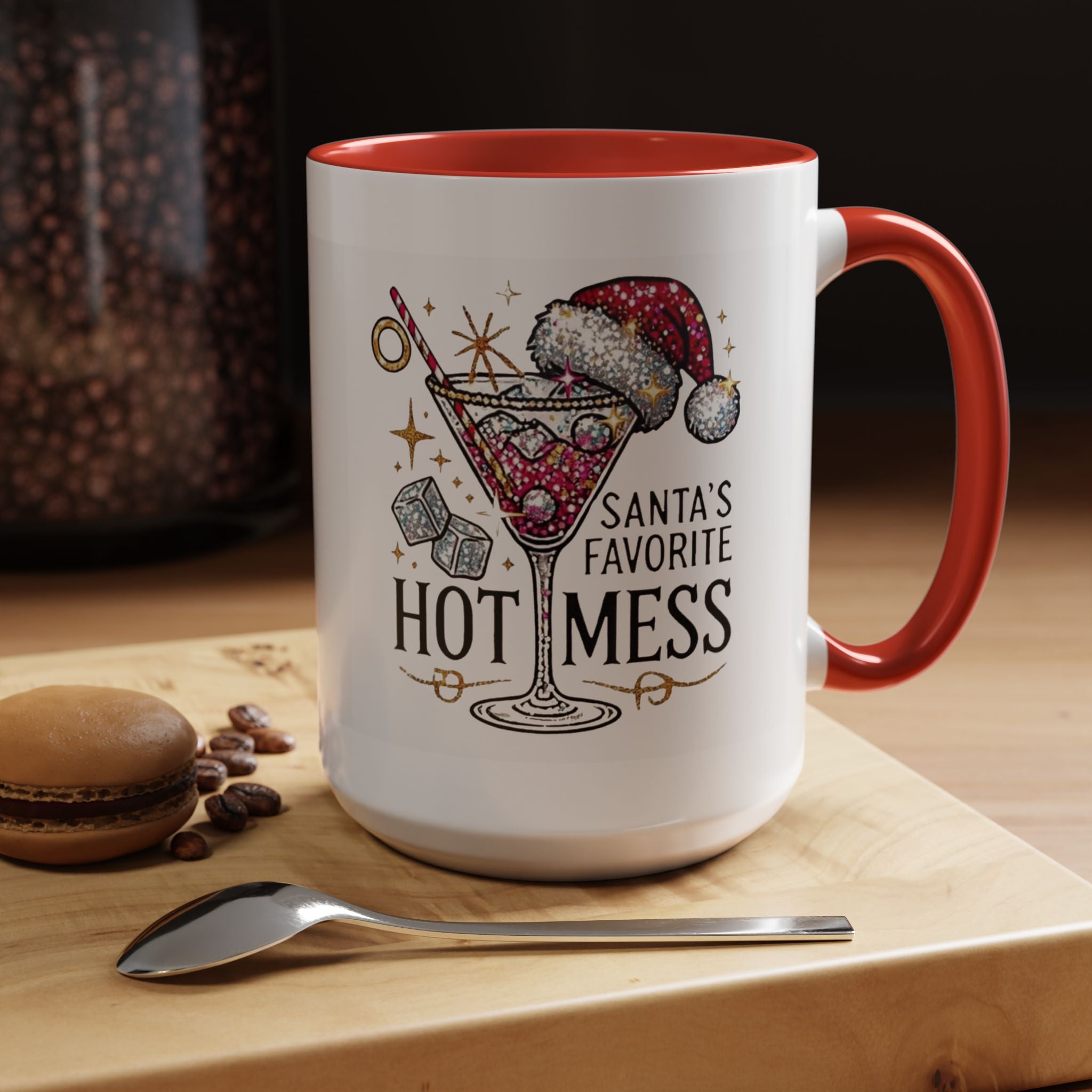 Accent Coffee Mug - "Santa's Favorite Hot Mess" Holiday Cocktail Mug (11/15 oz)