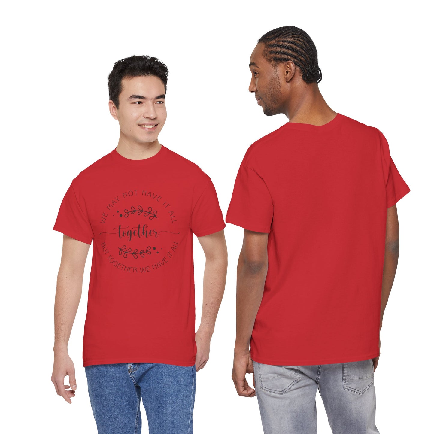 Together Floral Circle Tee  "Together" Inspirational Family Unity Shirt
