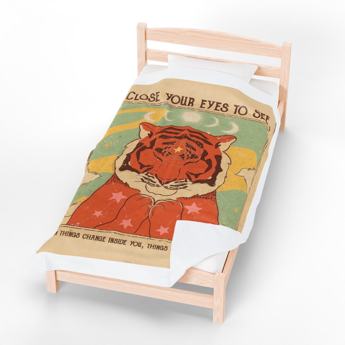 Wrap Your Soul in Comfort & Intention Tiger Dreams Inspirational Velveteen Plush Blanket, Cozy Throw for Meditation, Dreamy Gift for Yoga Lovers, Home Decor, Unique Gift Idea