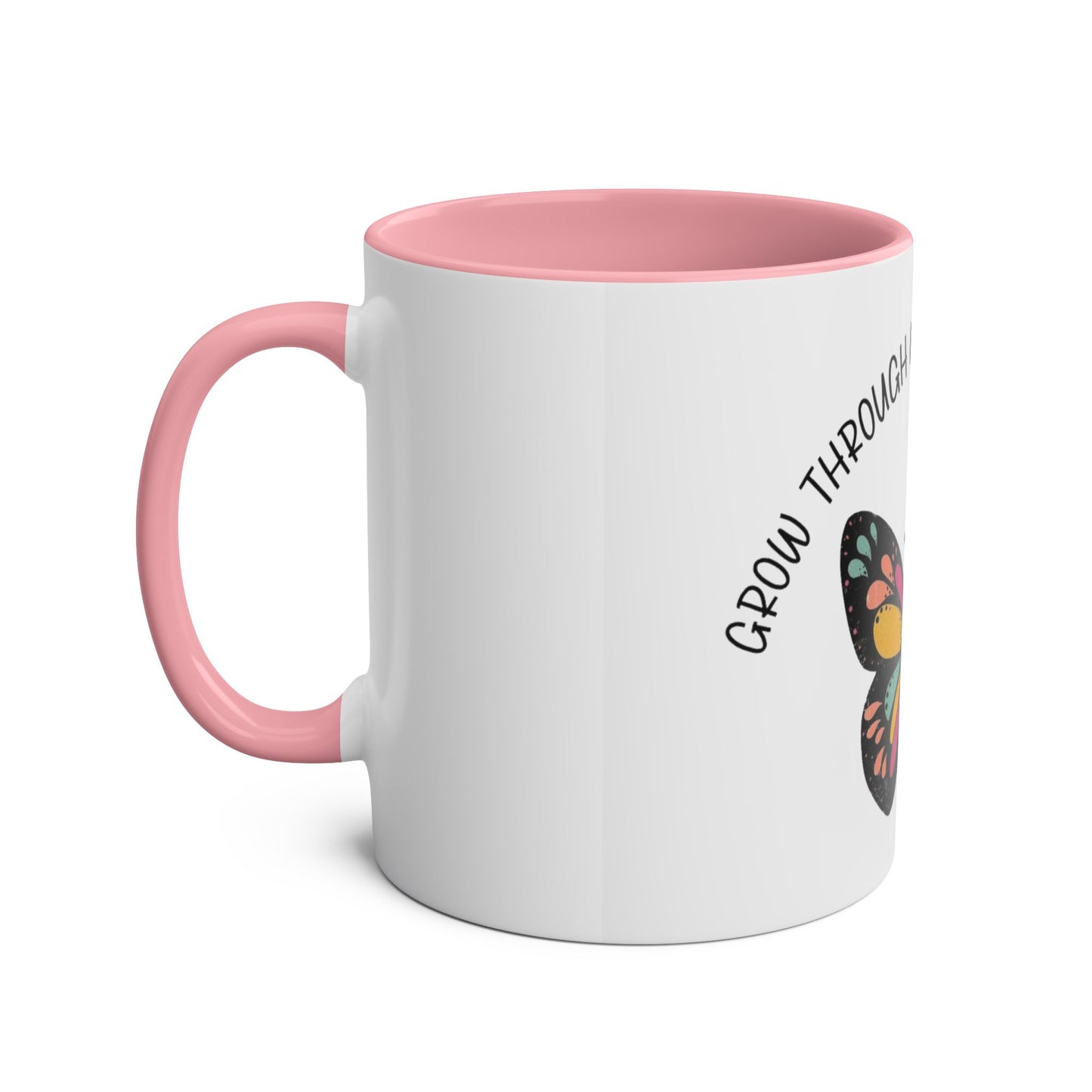 Start your day with meaning. Inspirational Two-Tone Mug for Growth Mindset, Butterfly Design, Coffee or Tea Lover Gift, Motivational Quote, Perfect for Self-Care