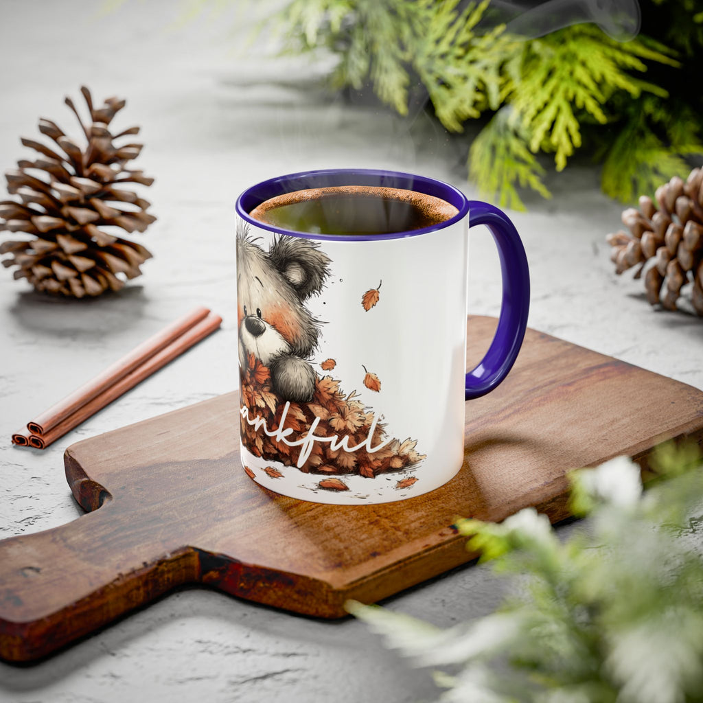Thankful Bear Autumn Mug — Cute Fall Coffee Cup (11oz, 15oz)