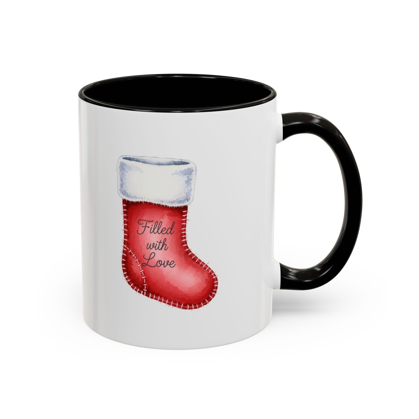 Holiday Mugs Christmas Gift Ideas Hot Cocoa & Coffee Cup Designs Filled with Love - Colorful 11oz & 15oz