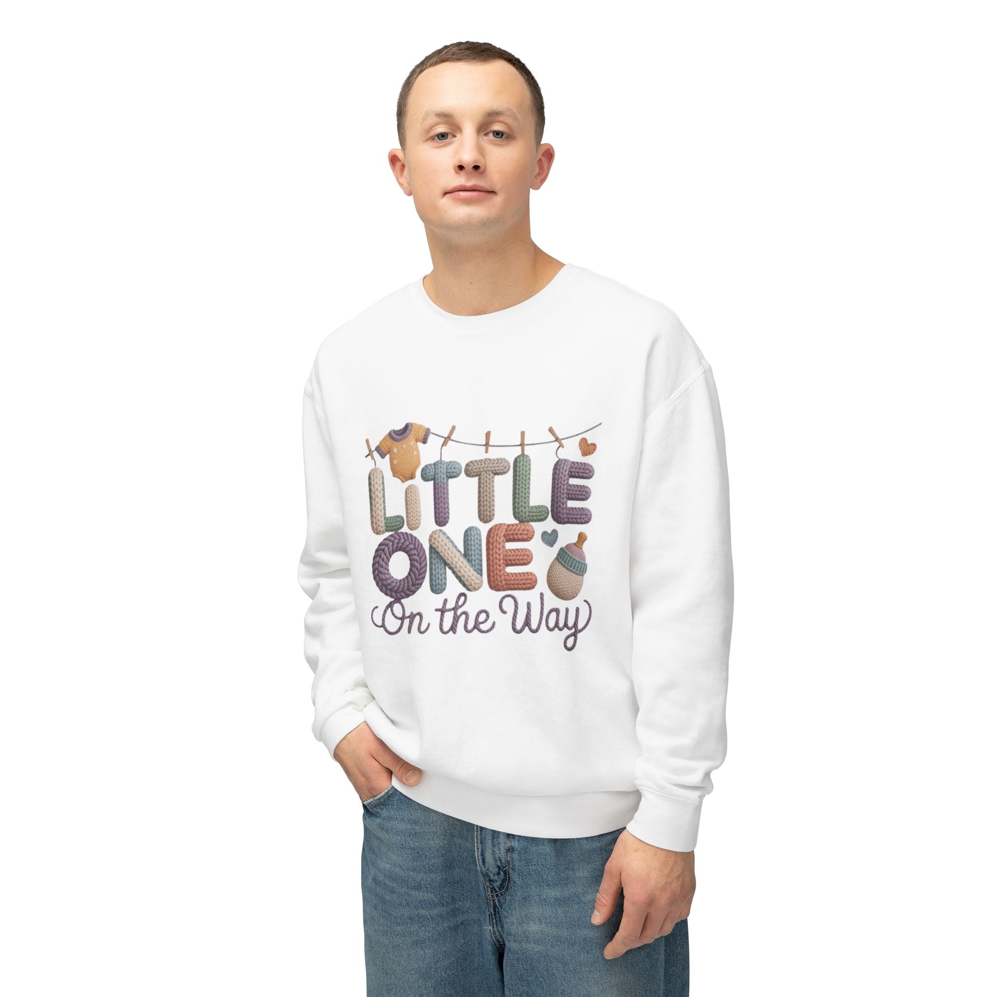 Little One On The Way Sweatshirt  Cute Baby Shower Announcement Crewneck