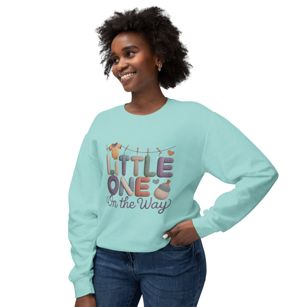 Little One On The Way Sweatshirt  Cute Baby Shower Announcement Crewneck