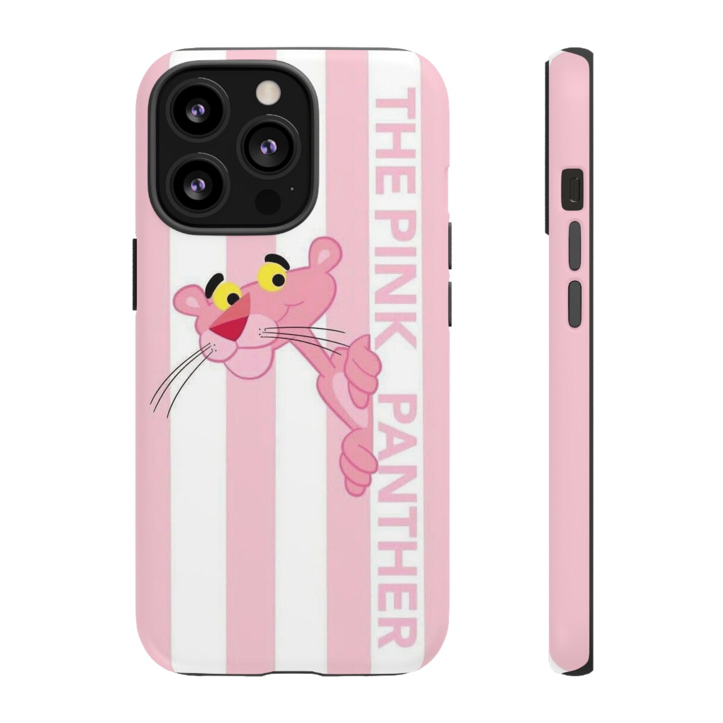Pink Panther Tough Case Retro Striped Phone Case with "The Pink Panther" Design