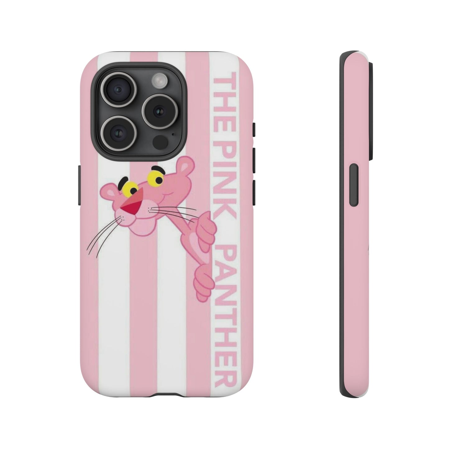 Pink Panther Tough Case Retro Striped Phone Case with "The Pink Panther" Design
