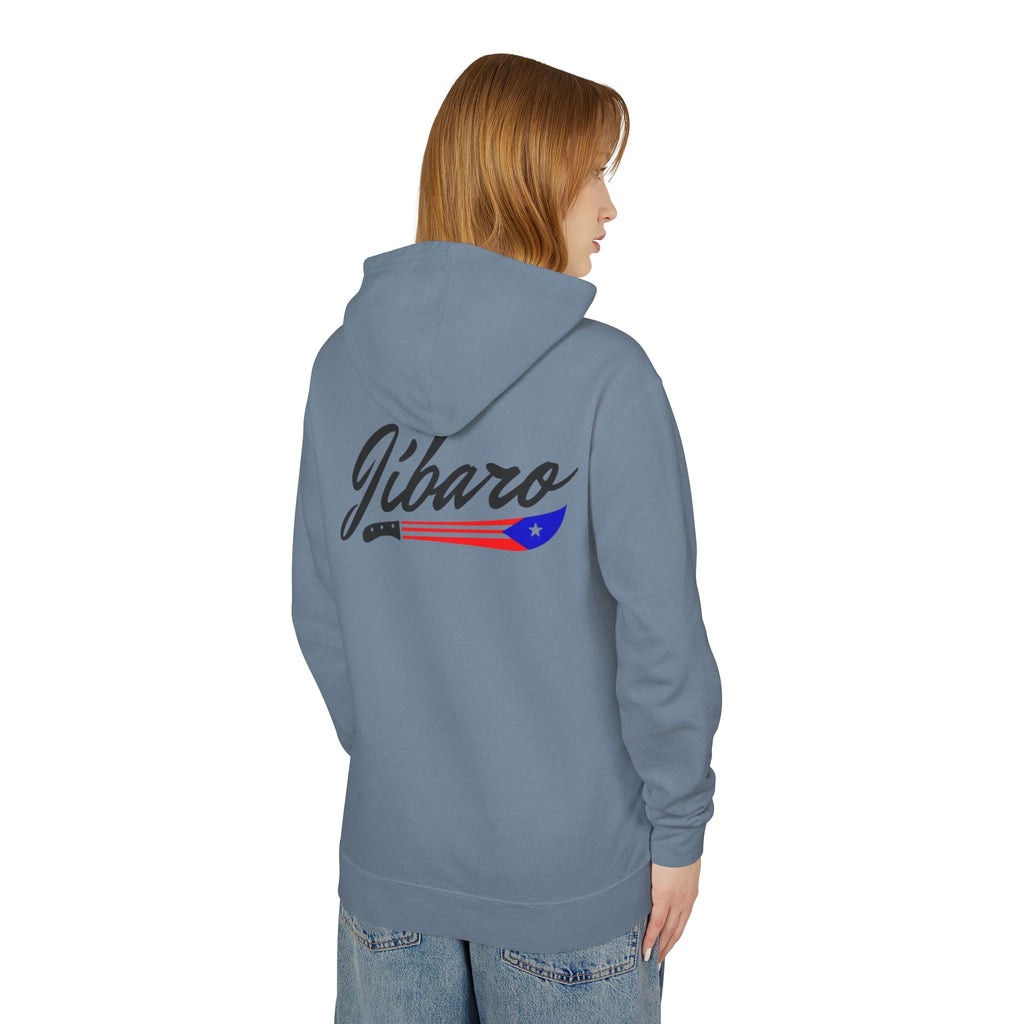 Puerto Rico Heart Flag Hoodie  "Jíbaro" Back Graphic