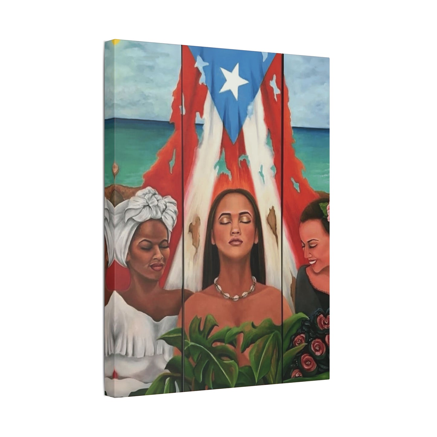 Capturing the Heart and Soul of Puerto Rican Art, Ethnic Canvas Print, Gift for Art Lovers, Beach-Themed Artwork