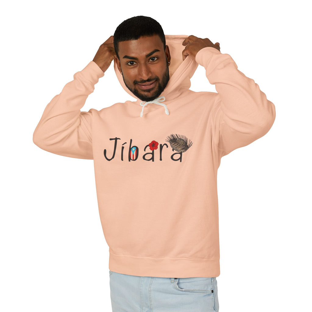 Jíbara Hoodie — Puerto Rican Heart Flag Lightweight Hooded Sweatshirt
