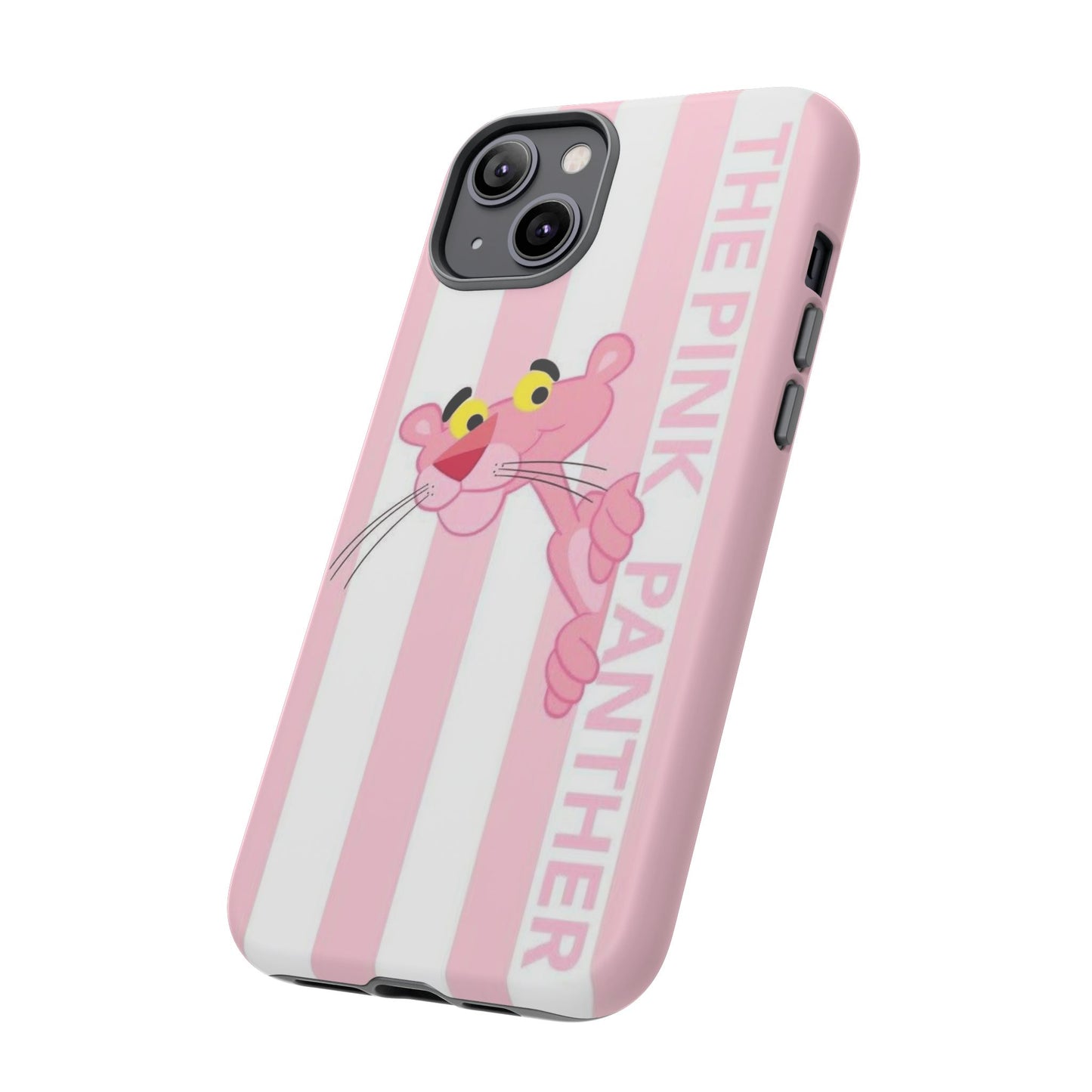 Pink Panther Tough Case Retro Striped Phone Case with "The Pink Panther" Design