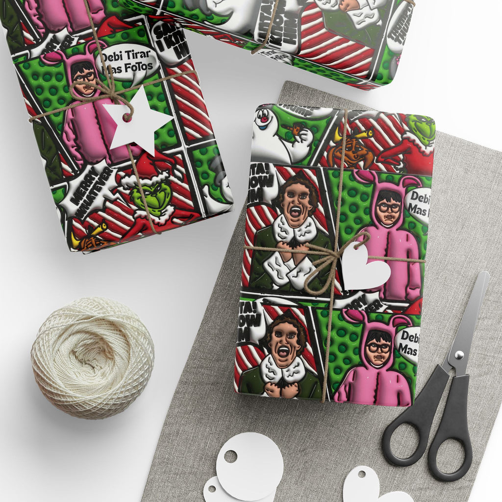 Christmas Wrapping Paper Roll — Santa’s Favorite Pattern Holiday Gift Wrap Puerto Rico Wrapping Paper – Cultural Gift Wrap | Boricua Heritage Design