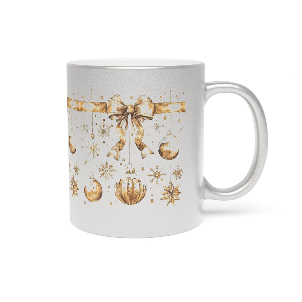 Elegant Holiday Metallic Mug for Coffee LovChristmas Mugs | Holiday Coffee Cups with Festive Quotes & Designsers