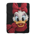 Winter Wonderland Cartoon Fleece Blanket Daisy Duck Holiday Sherpa Fleece Blanket  Cozy Disney Winter Throw