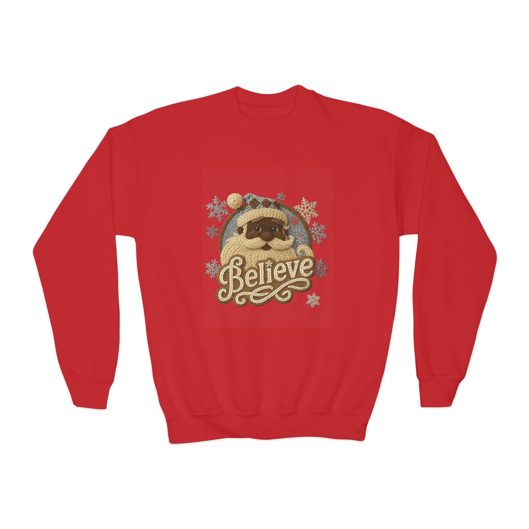 Youth Sweatshirt  'Believe' Cozy Sloth Holiday Crewneck