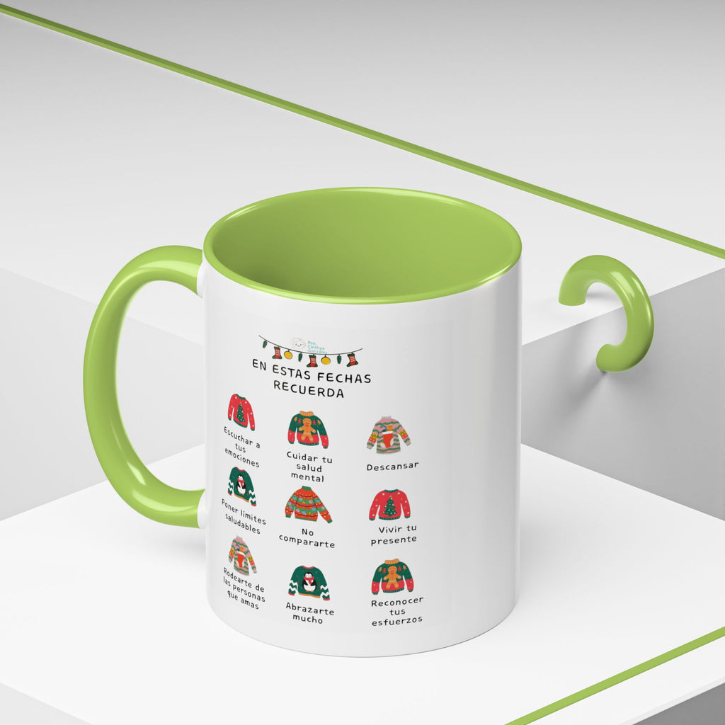 Coffee Mug — 'En Estas Fechas Recuerda' Holiday Sweater Reminder Accent Mug (11/15oz)